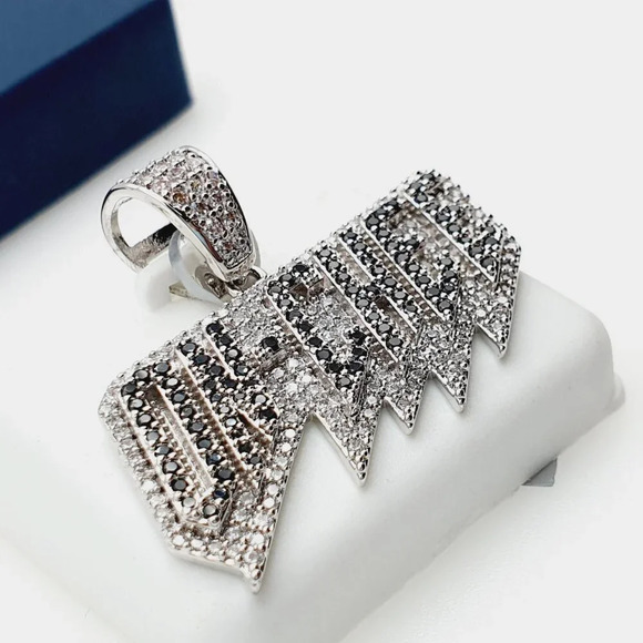 "925 Sterling Silver Plated CZ Pendant, INUS1BR296 - Picture 8 of 9